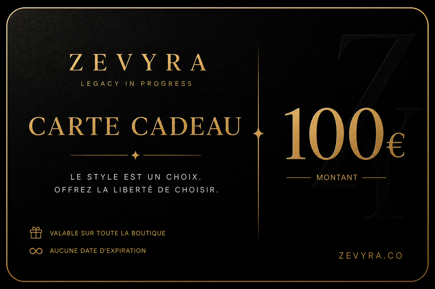 Carte Cadeau ZEVYRA