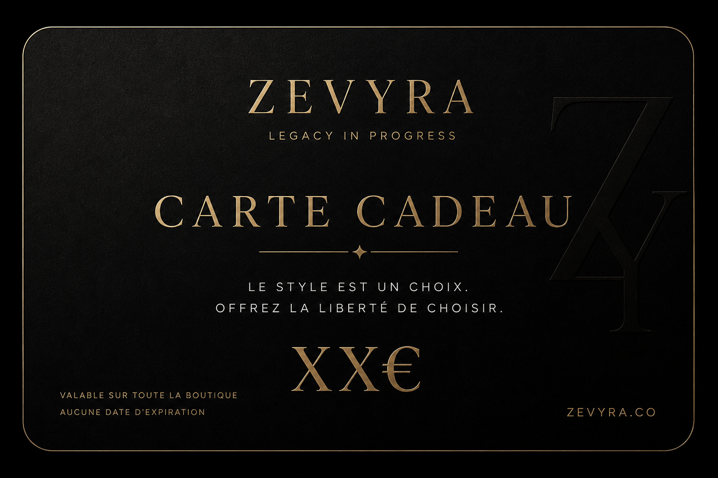 Carte Cadeau ZEVYRA