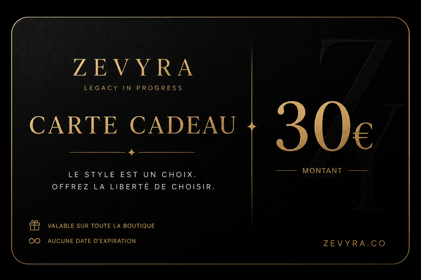 Carte Cadeau ZEVYRA