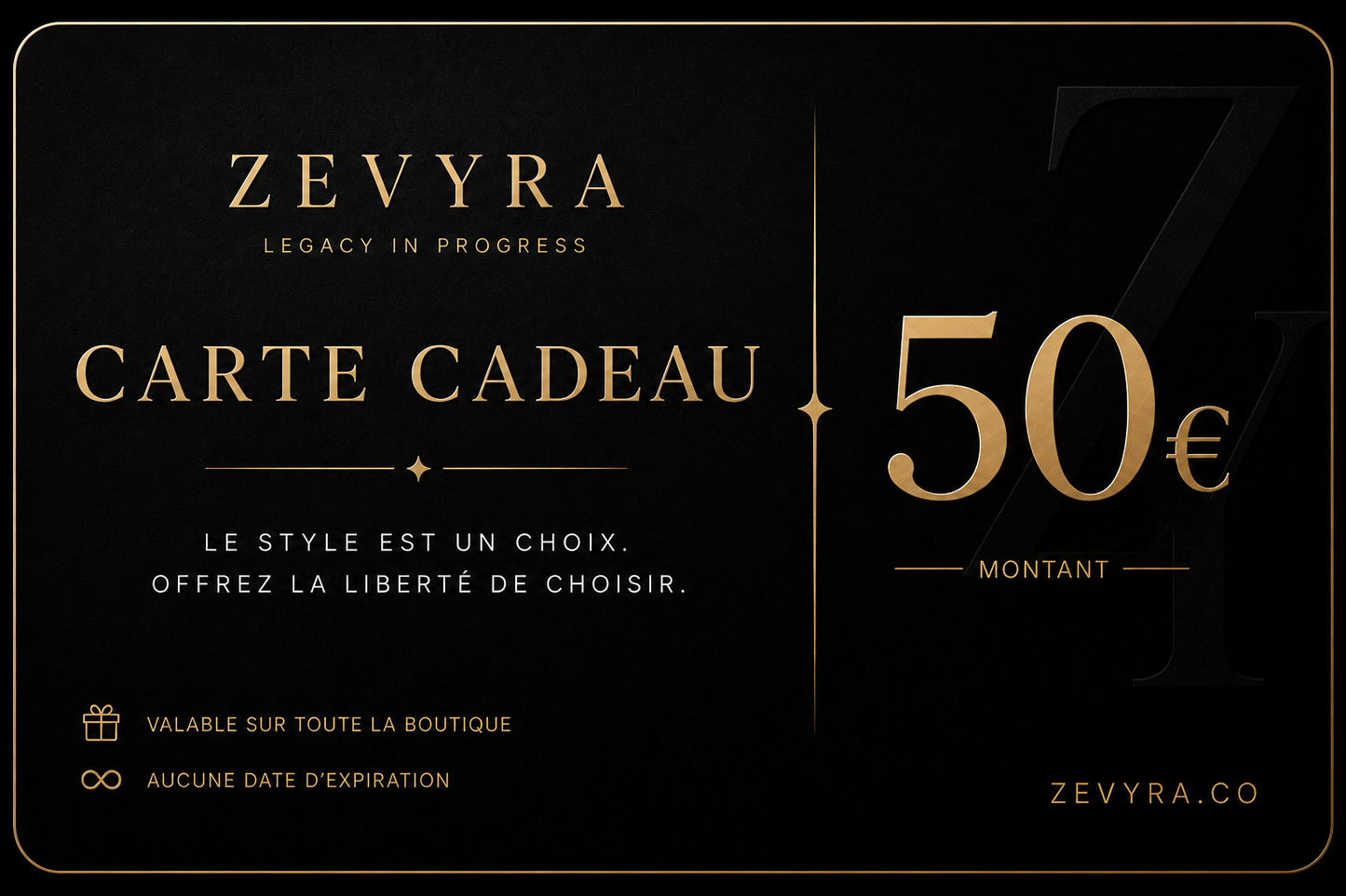 Carte Cadeau ZEVYRA